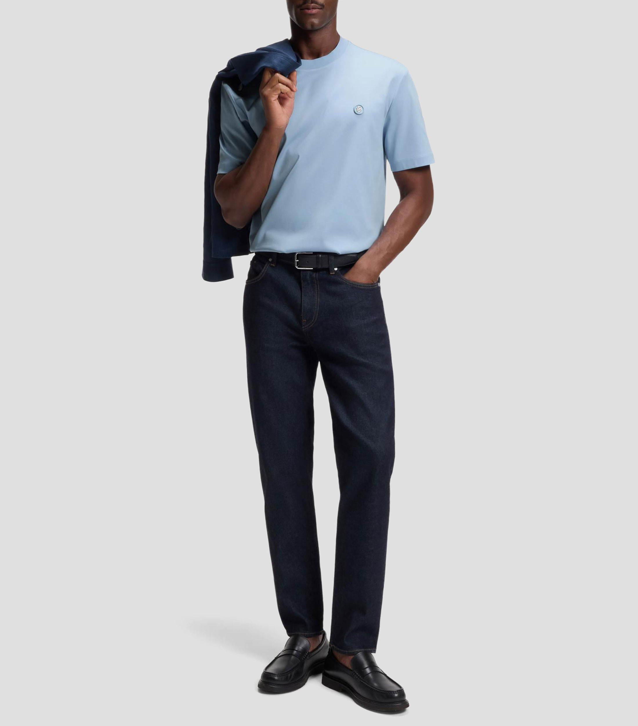 Playera de algodón mercerizado con monograma Double B Hombre